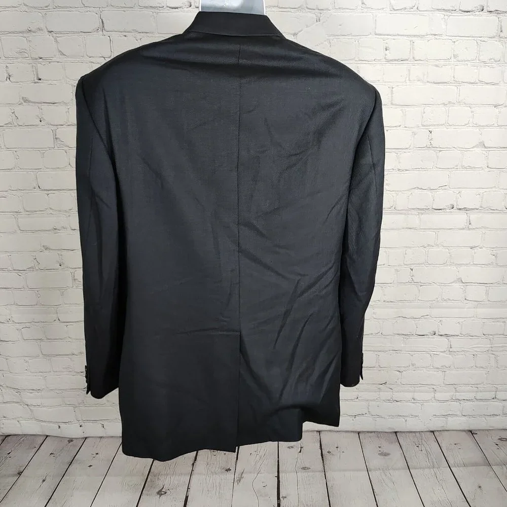 Louis Roth Single Breasted Birds Eye Knit Navy Three Button Mens Blazer Size 44R